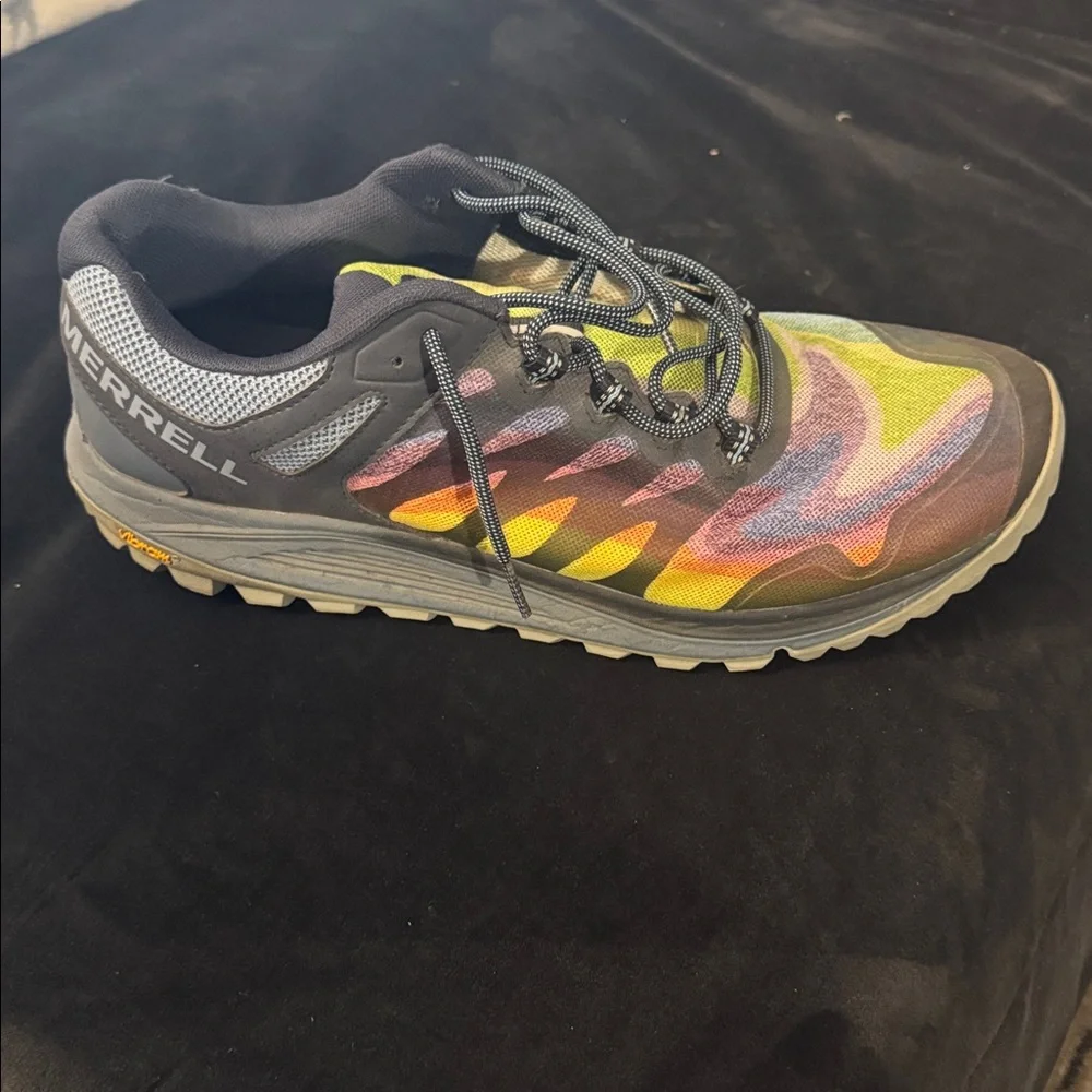 Merrell Nova 2 mens Multicolor Trail Sneakers - Green, Purple, Yellow Accents